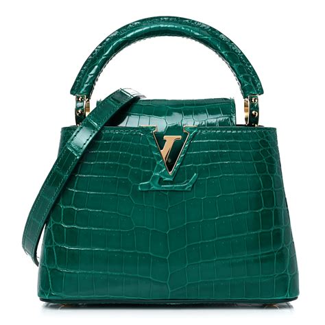 LOUIS VUITTON Crocodile Mini Capucines Ocean Blue.